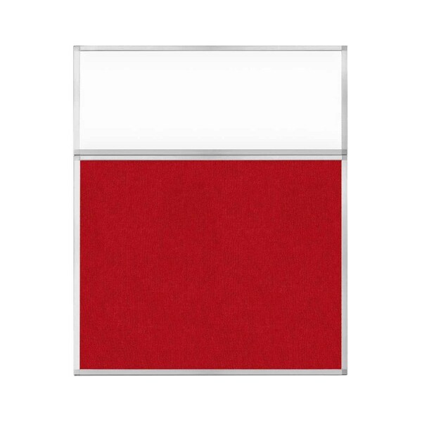 Versare Hush Panel Configurable Cubicle Partition 5' x 6' W/ Window Red Fabric Clear Window 1852619 - main